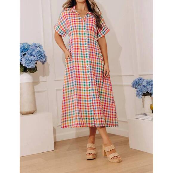THML Dresses & Skirts - NEW THML gingham midi dress in multi